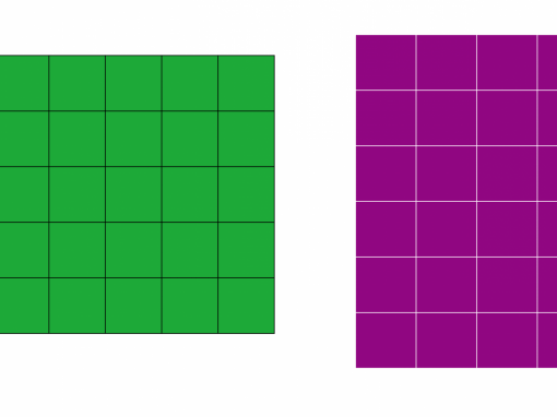 Are there more green squares or purple squares?