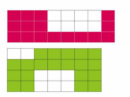 Are there more red squares or green squares?